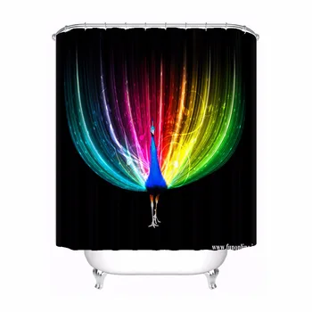 

Bath Curtain For Bathroom Custom Peacock Feathers Home Decor Shower Curtain Waterproof Fabric Hooks #180417-01-41