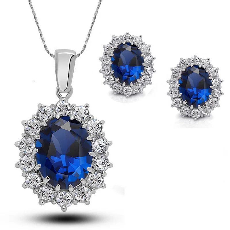 

Elegant Oval Princess Diana William Pendant Necklace for Women Charms Necklace Jewelry
