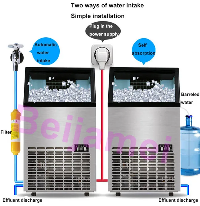 BEIJAMEI 55 кг/68 кг/80 кг/24 часа cube машина для производства льда автоматический квадратный льда для коммерческого использования