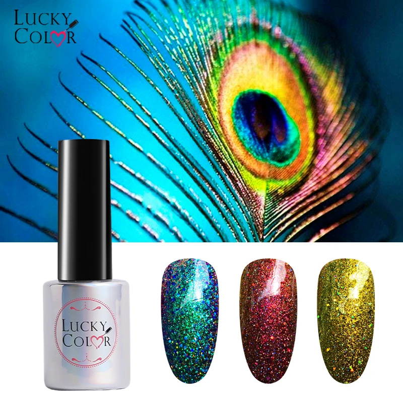  10ML Peacock Chameleon Holographic Nail Gel Diamond Shining Platinum Effect Soak Off UV LED Gel Pol
