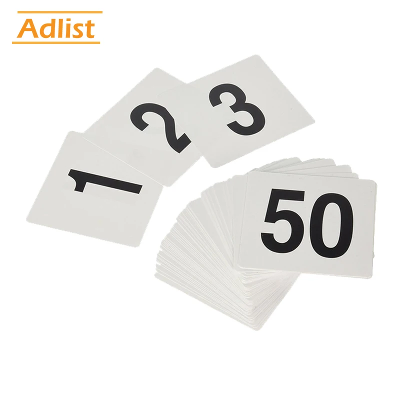  1-25 Plastic Table Marker Number Cards for Banquets Poker Tables Black White Table Numbers Wedding 