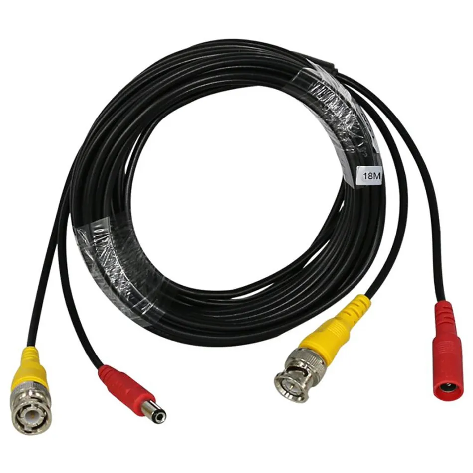 BNC Video Power Siamese Cable BNC&DC-C-18 12V Cable 32ft 10m for Analog AHD CVI CCTV Surveillance Camera DVR 26