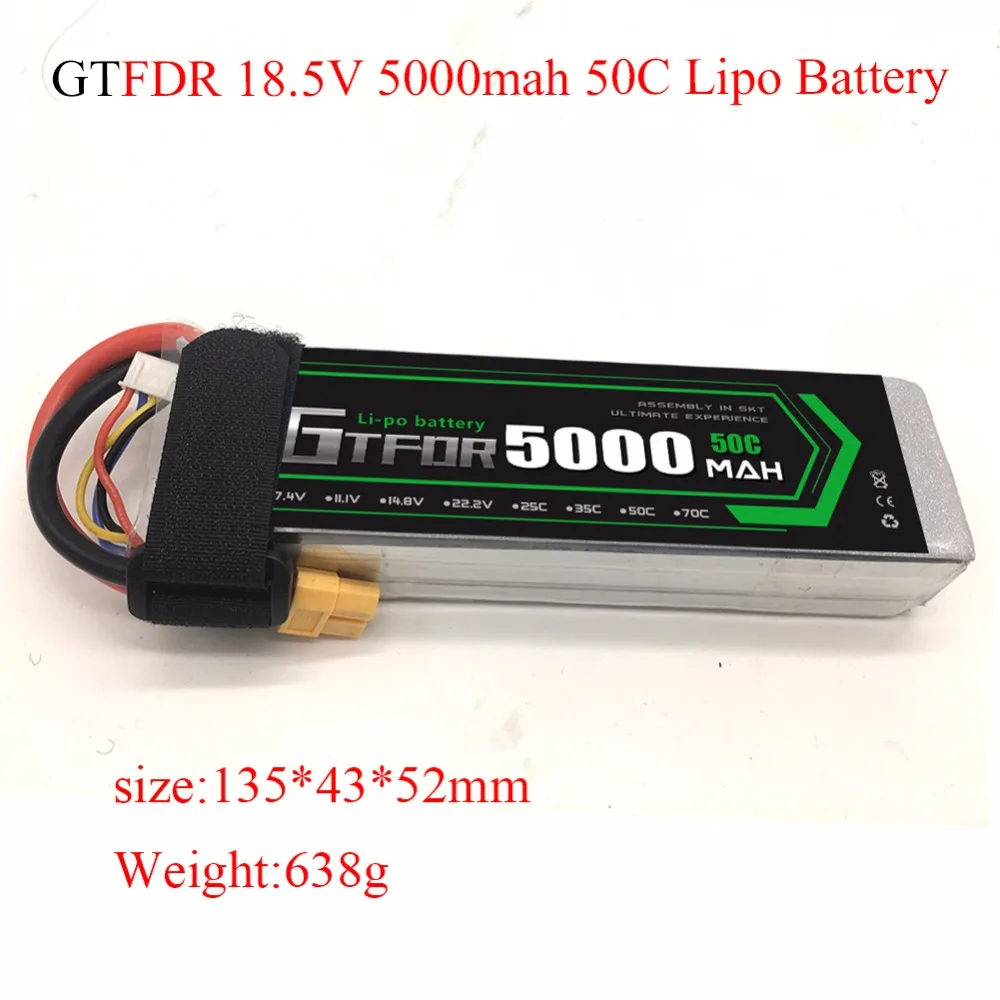 GTFDR RC Lipo Battery 18 5V 5000mAh 50C Max 100C 5S for Helicopter font b Quadcopter