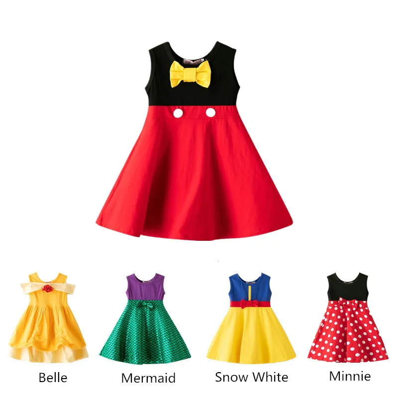 

Vacation Play Girl Princess Dress Birthday Party Elsa Costume Dress Snow White Belle Mermaid Party Cosplay Dress Girls Clothing