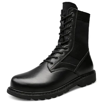 

Vintage Outdoor Sports Tactical Camping Shoes Men's Boots Plush Warm Climbing Mountain Desert Hiking Shoes High Top Martin Boots