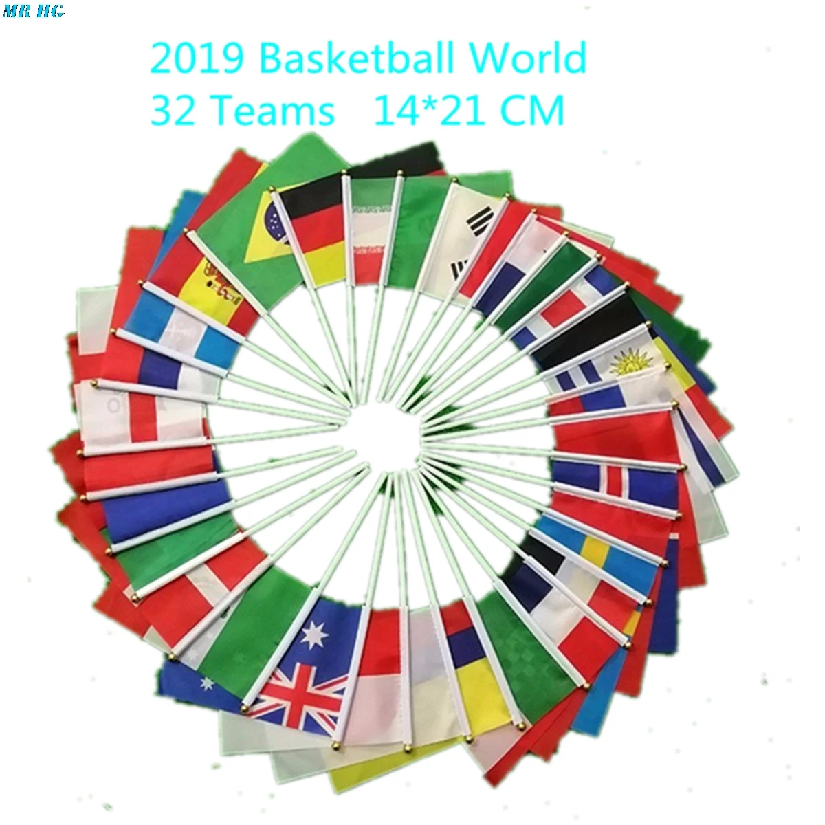 Ручные волнистые флаги с полюсом из баскетбольный мяч Слово Кубок 32 страны команды небольшой Бандер для клубных фанатов празднования 21*14 см