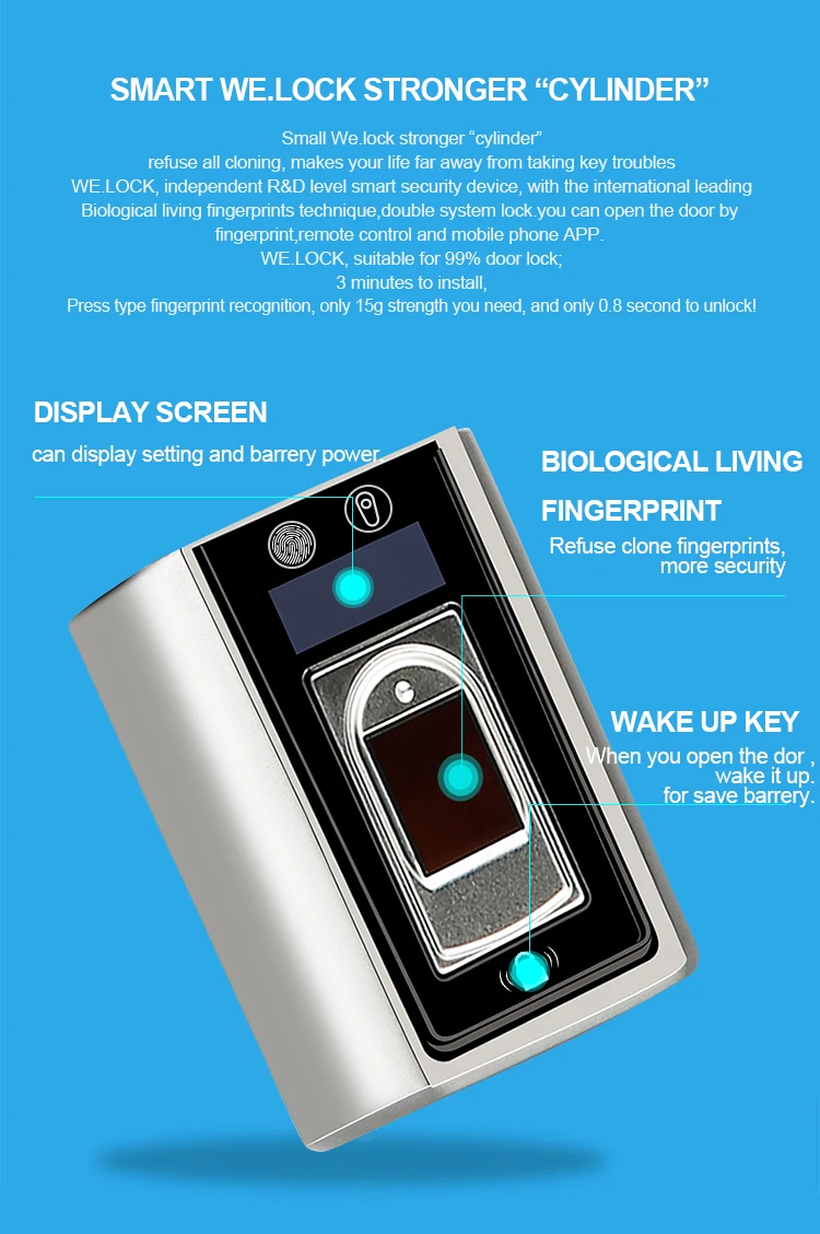 Дизайн L5SR-Plus умный смарт-цилиндр Bluetooth электронный цилиндр отпечатков пальцев цифровой дверной замок
