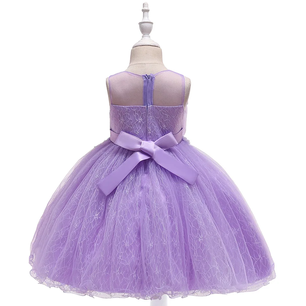 Современные платья для маленьких детей; праздничные платья; коллекция года; бальное платье; Пышное Платье; фиолетовые платья с цветочным узором для девочек на свадьбу