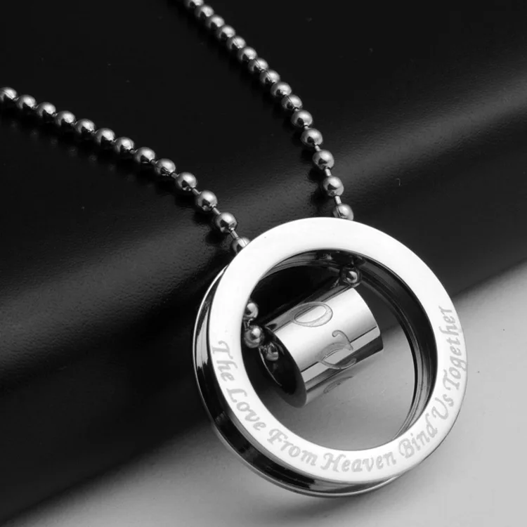10PCS/Lot Round necklace malenecklace titanium steel necklace a pair of prices Lovers Necklace Cute