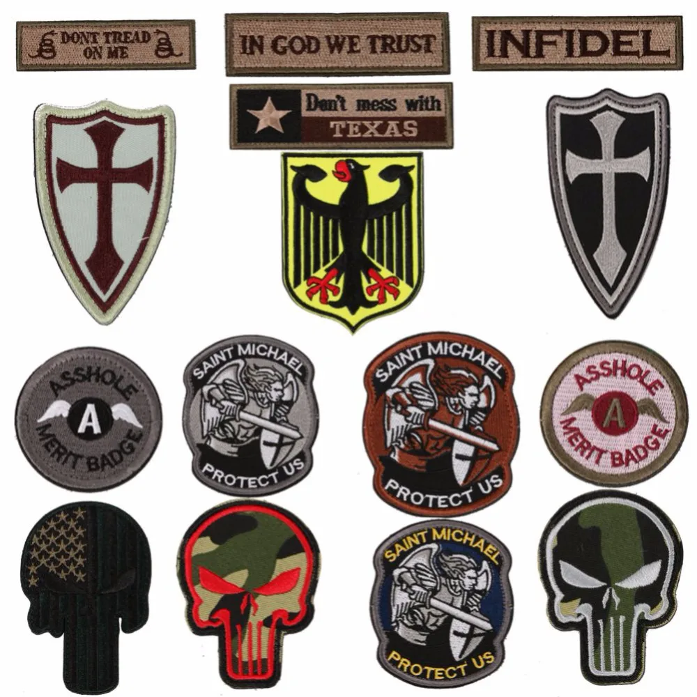

Punk 3D Embroidered Patches Military Tactical Backpack Badges Armband Garment DIY