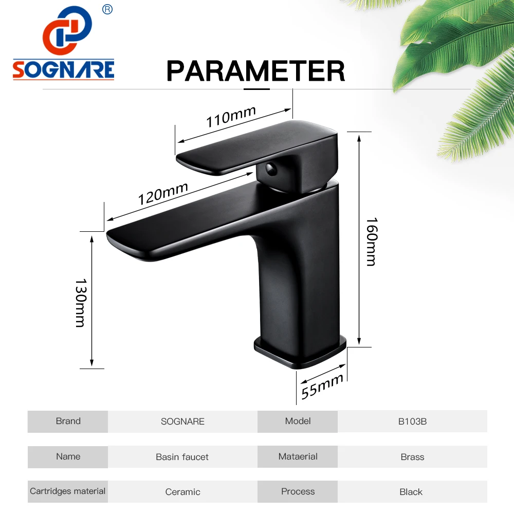 SOGNARE Black Matte Bathroom Faucet Touch Faucet