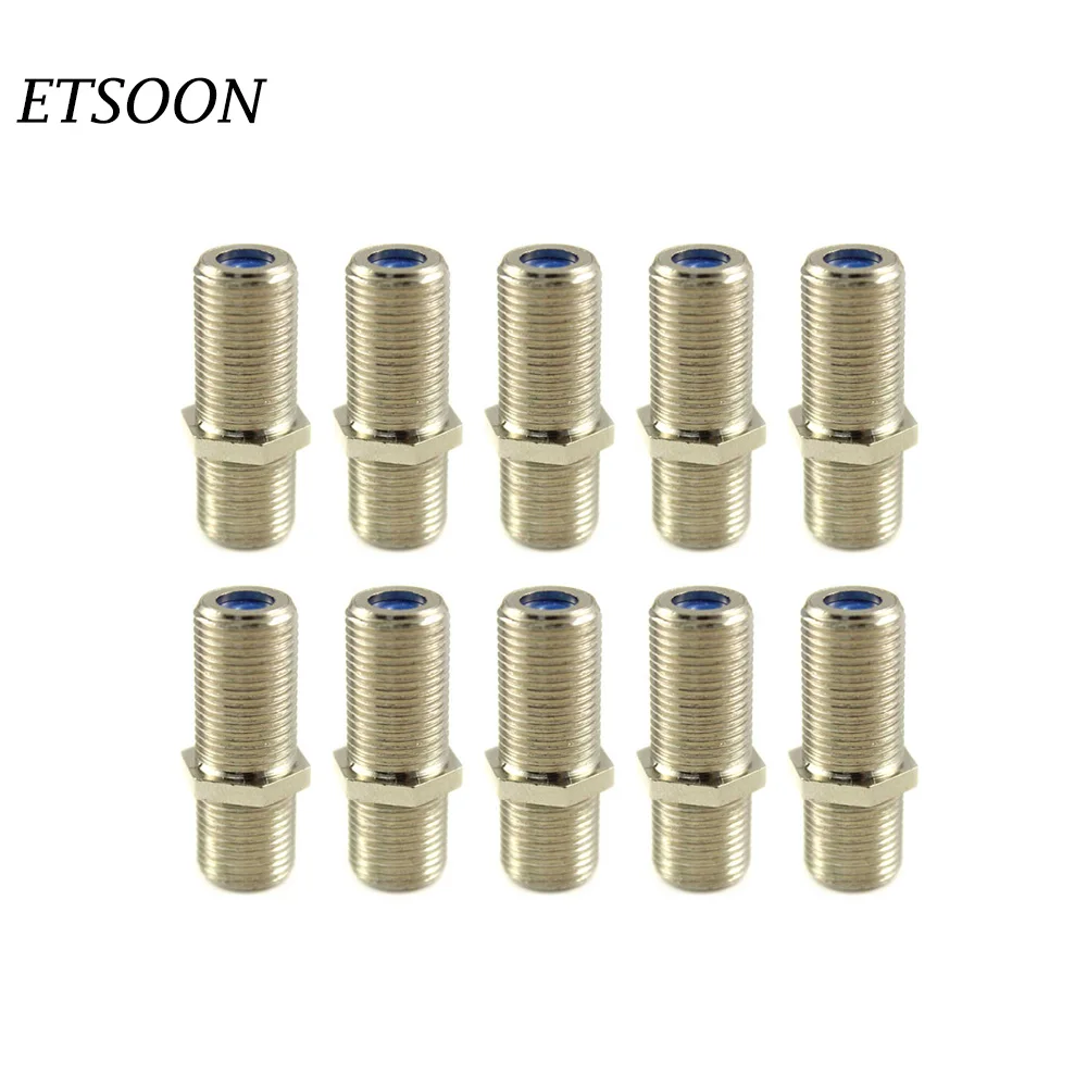 ETSOON 10 pcs Barrel Cable Connector Dish DirecTV Coax HD TV satellite