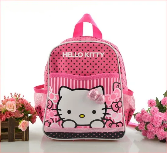 Детский мини-рюкзак с рисунком «hello kitty» для девочек, школьная сумка, подарок для студентов - Цвет: Красный