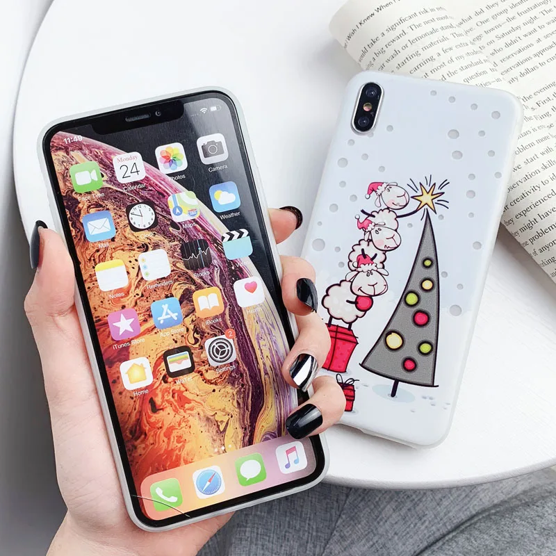 Moskado пары Рождество светящийся чехол для iPhone 11 Pro Max XR XS Max мультфильм чехол для телефона для iPhone 7 6S 8 Plus ТПУ задняя крышка