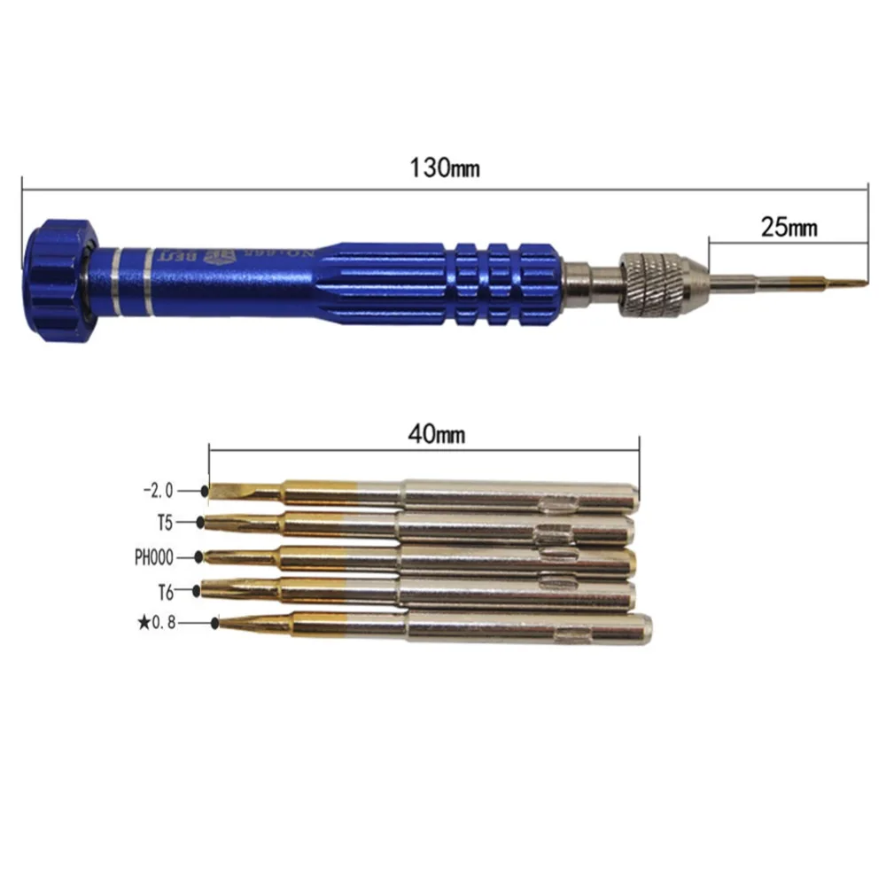 5 в 1 Набор высокоточных отвёрток 0,8 Pentalobe T5 T6 PH000 2,0 пониженной отвертка для мобильного телефона часы очки инструмент для ремонта Наборы