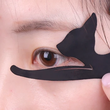 

2PCS/set Women Cat Line Pro Eye Makeup Tool Eyeliner Stencils Beauty Eyebrow Template Shaper Model women girl