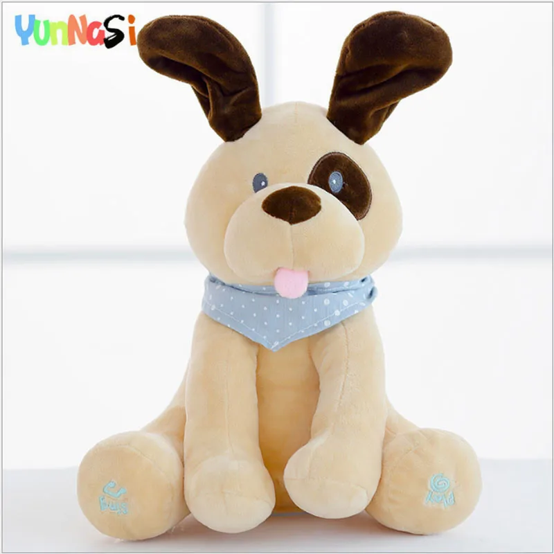 Игрушка собака в виде прятки YunNasi 30 см мягкие музыкальные игрушки Сжимаемый