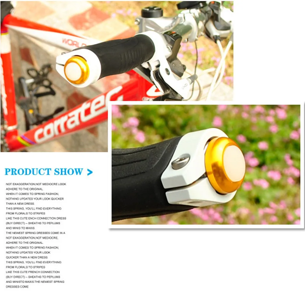 Flash Deal Bicycle Bike Handle Bar End Plug 2 Mode Red Light LED Warning Safety Lamp 2 lighting modes Alloy plastic increase road safety 7