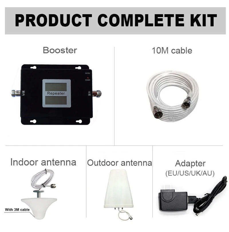 Cheap Price Free shipping LCD GSMDCS 850mhz1800mhz dual band mobile phone signal booster repetidor sinal celular+antenna+Cable (5)