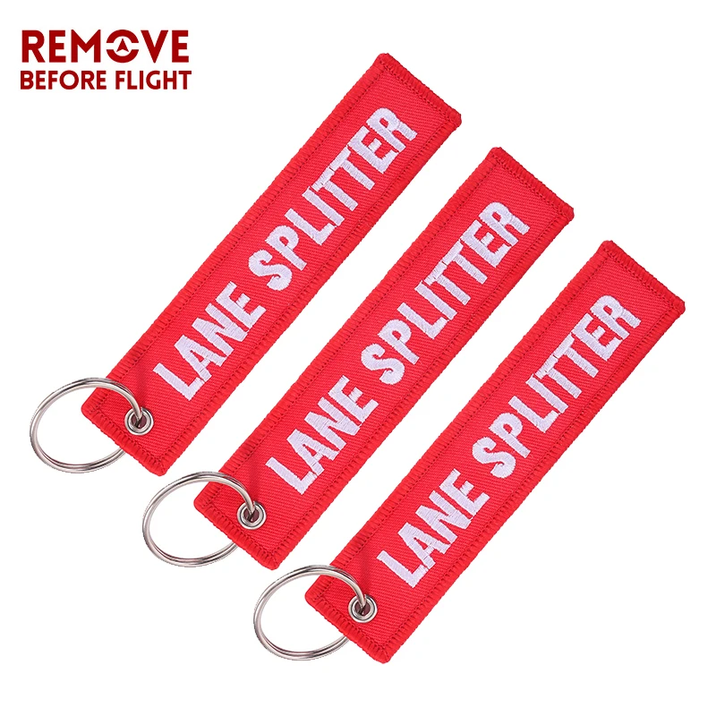 

3PCS Fashion Cool Lane Splitter Keychain Jewelry Embroidery Key Tag Aviation Gift llavero Key Ring Men Motorcycle car Key Chains