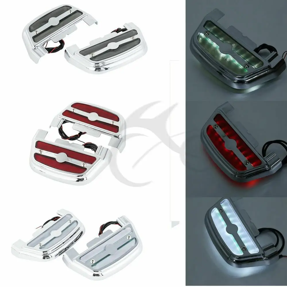 Motorcycle Led Passenger Footboard Floorboard Cover For Harley Touring