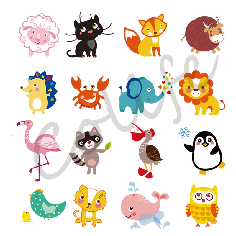 Animal Series Patches for Clothes Stickers Heat Transfer Household Iron-on Patch Parches Para La Ropa 22x22.8cm 1