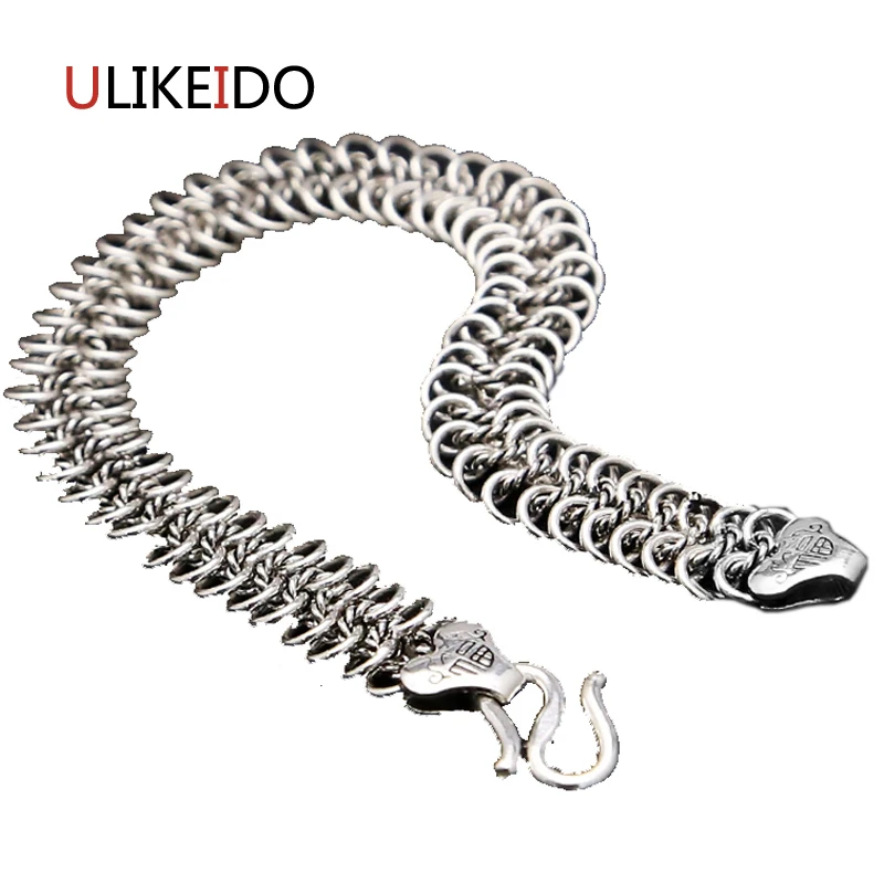 

100% Pure 925 Sterling Silver Bracelet Chilopod Fashion Punk Hand Chain For Men Sprcial Jewelry Charm Hook Clasp Bracelets Gift