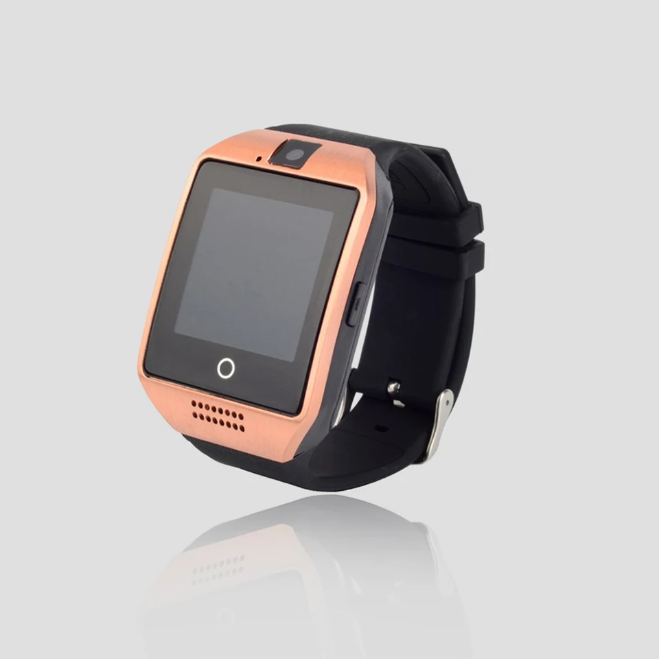 Смарт-часы Q18 с поддержкой TF карты, шагомер, камера, sim-карта, звонок, умные часы для телефона Android, лучше, чем A1 DZ09 GT08 - Цвет: Золотой