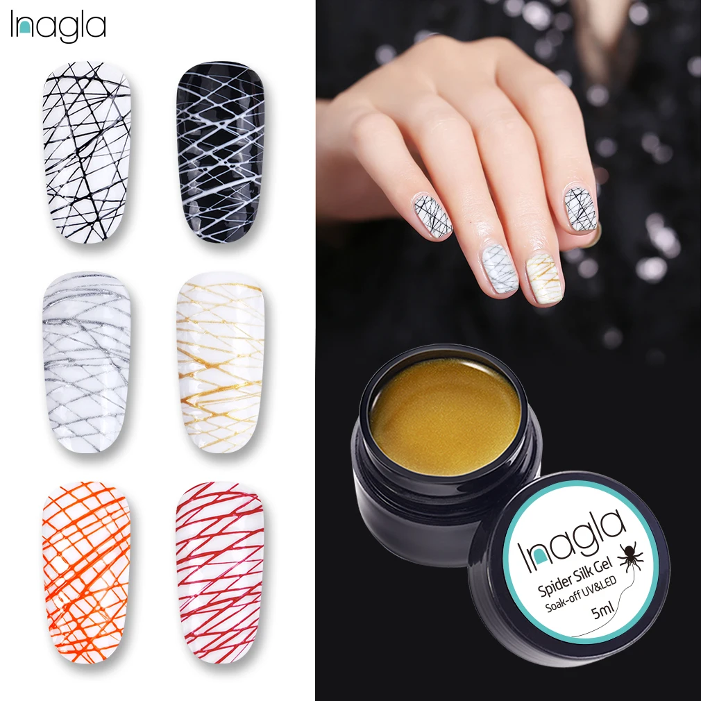 Лаки для ногтей Inagla шелковые гель-Лаки 12 цветов 5 мл маникюрный лак дизайна