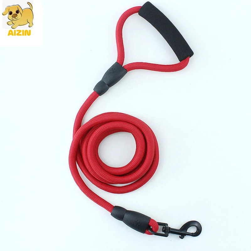 

New Strong Thick Dog Nylon Leashes Soft Comfortable Handle Rainbow Color For Small Medium Large Dog Pitbull Leads Pets Supplier