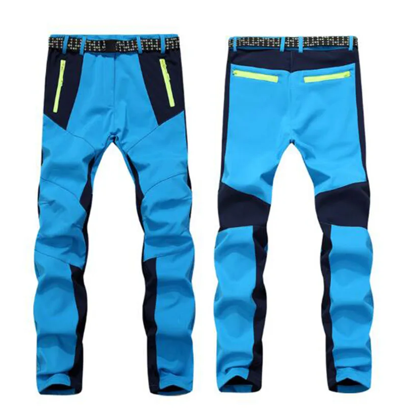 Outdoor Winter Men Women Thick Warm Fleece Hiking Pants Softshell