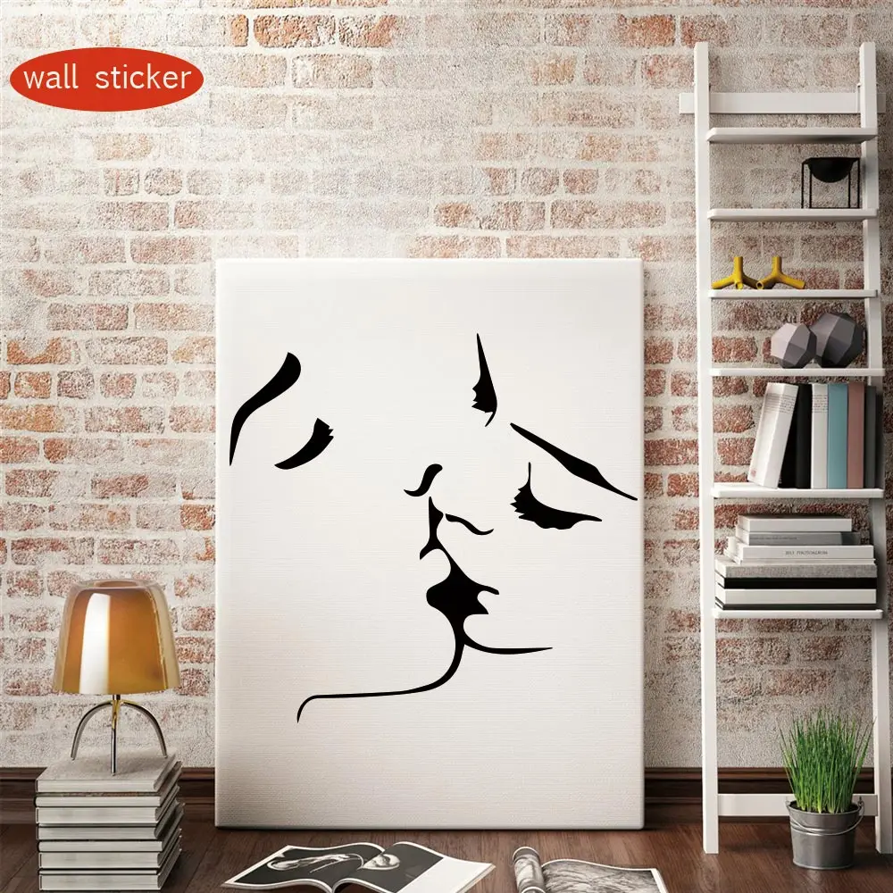 

3D Kiss Romantic Wall Sticker for Livingroom sexy mirror wall sticker mural Decals bedroom Decor decoration Accessories
