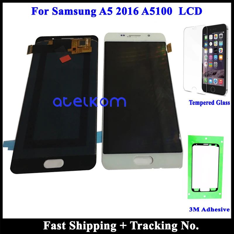 ЖК-дисплей Super AOLED для SAMSUNG A5 100% A510F ЖК-экран Samsung 2016 с сенсорным экраном и