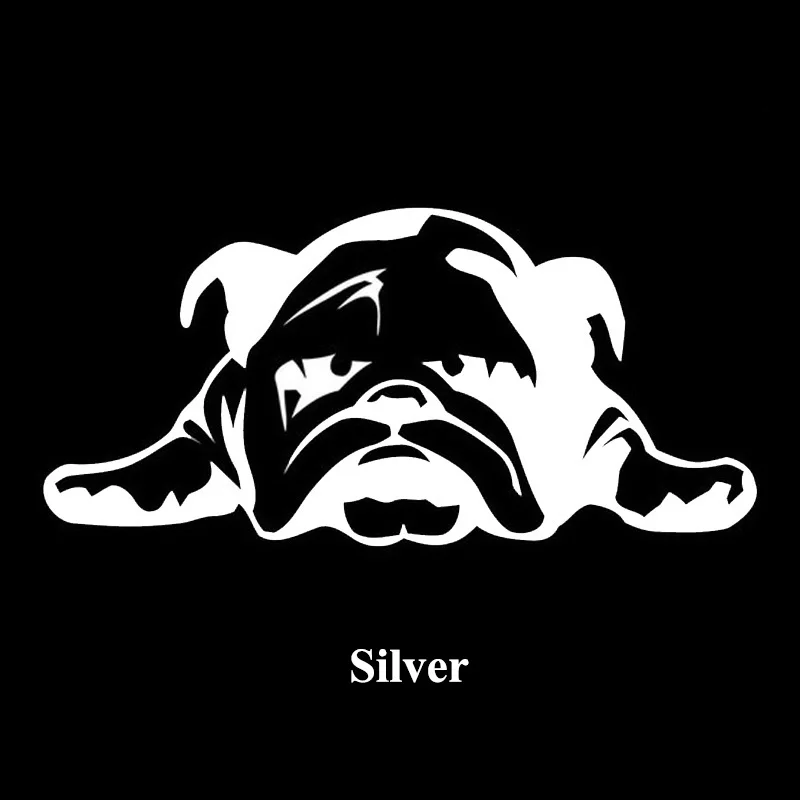 1pc SEEYULE Refective Car Sticker Tired Dog Puppy Bulldog Styling Window Trunk Vinyl Decals Decor 20x10 for VW Golf Passat Audi