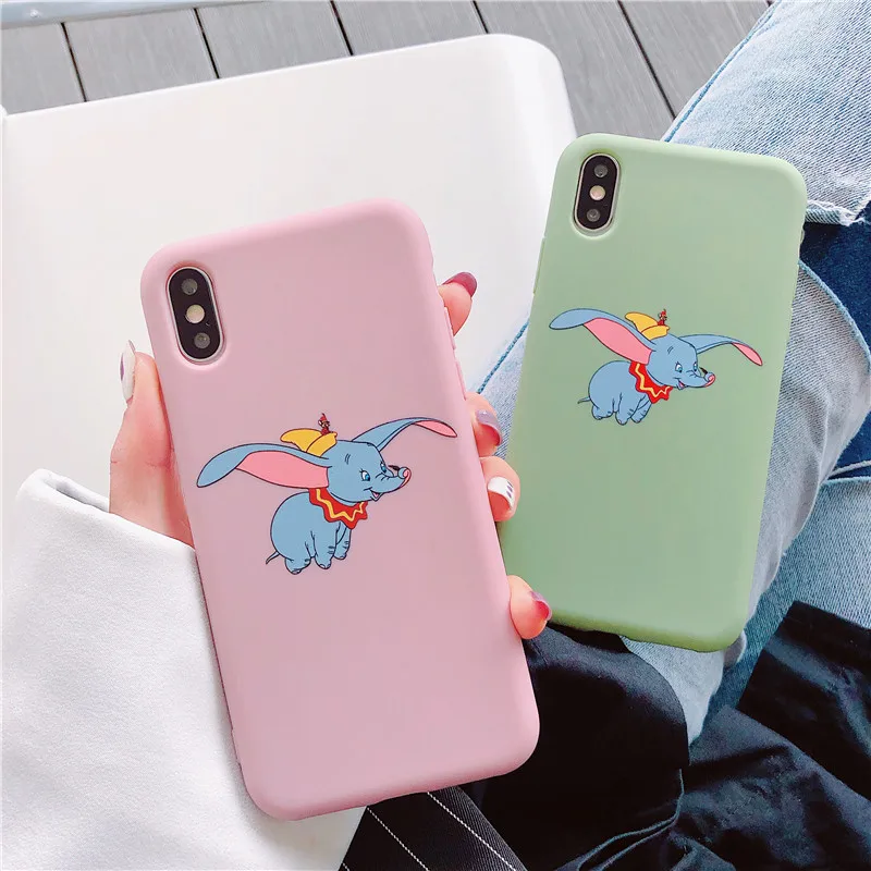 

sFor iPhone 6 S 6S 7 8 Plus Case Silicone Cartoon Cute Dumbo Phone Cases For iPhone X XS MAX XR 7Plus 8Plus Soft TPU Cover Coque