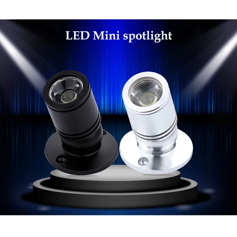 Dimmable LED Spotlights led ceiling Down lights Silver Black 1W 3W Light bulbs for cabinet counter showcase AC110V 220V led downlight led spotlight