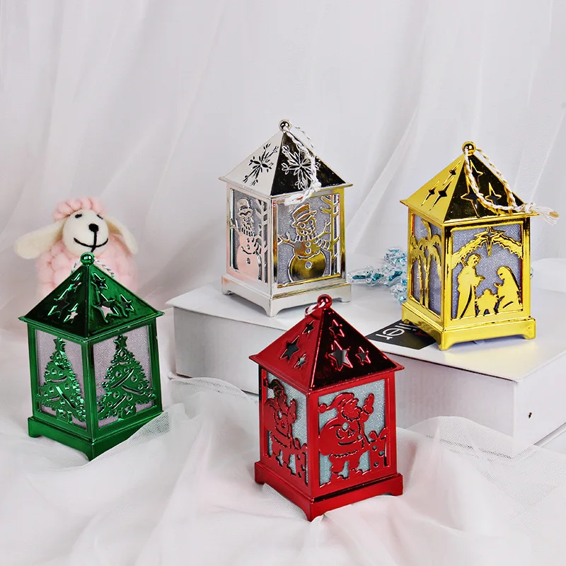 Рождественский Декор, праздничный светодиодный светильник, деревянный дом, рождественская елка, подвесное украшение, снеговик, Санта Клаус, домик, ночник, светильник