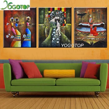 

YOGOTOP DIY Diamond Painting Cross Stitch Kits Full Diamond Embroidery 5D Diamond Mosaic Home Decor Egypt beauty 5pcs ML226