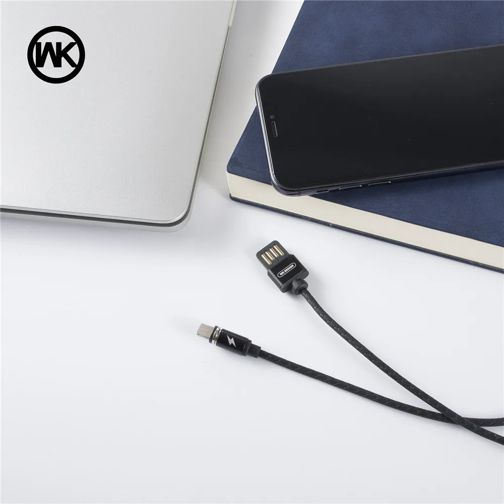 WK Magnetic USB Reversible Micro Type C IOS Cable for iPhone Samsung Xiaomi 1m Durable Charging/Dash Cord for Android USB Cable