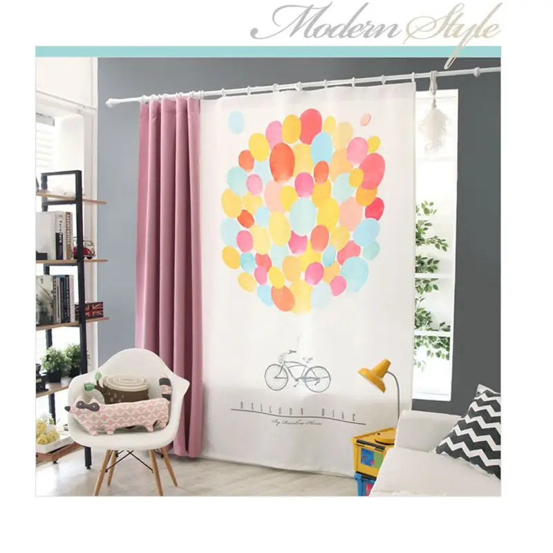 Productos para el hogar niños dibujos animados 3D impresión Cortinas pura niño tulle cortina dormitorio niños cortina para sala
