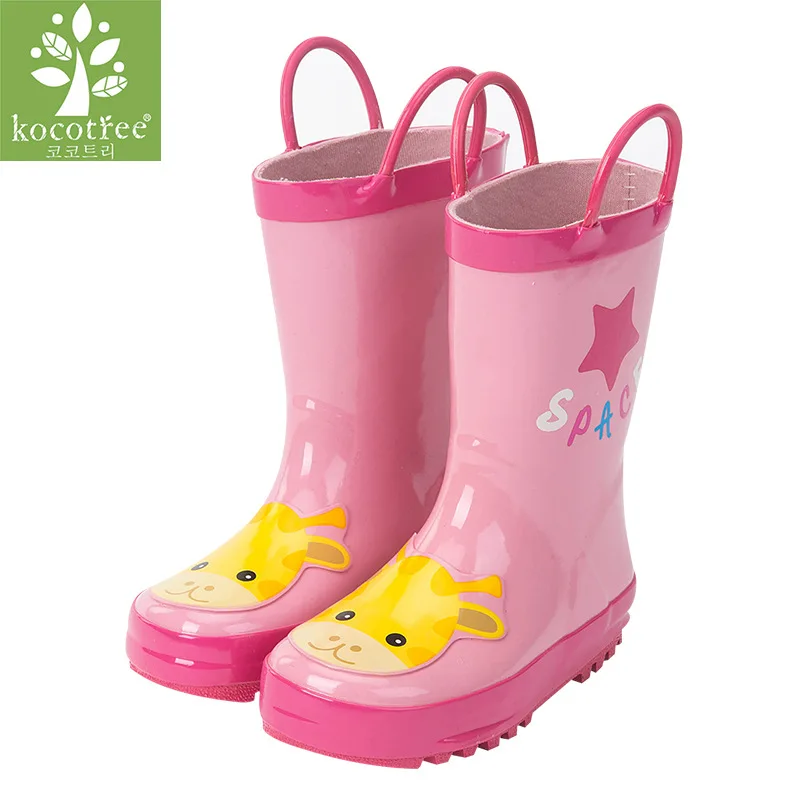 

Kocotree Brand Children Raincoat Mating Rain Boots Kids Boys Girls Rain Shoes Cartoon Animal Giraffe Water Boots