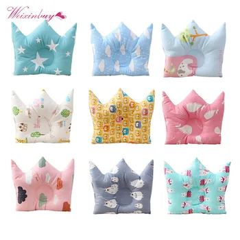 

Baby Forming Pillow Cotton Pillow Protection Flat Head Baby Cute Crown Shape Pillow Newborn Boy Girl Sleeping Bedding