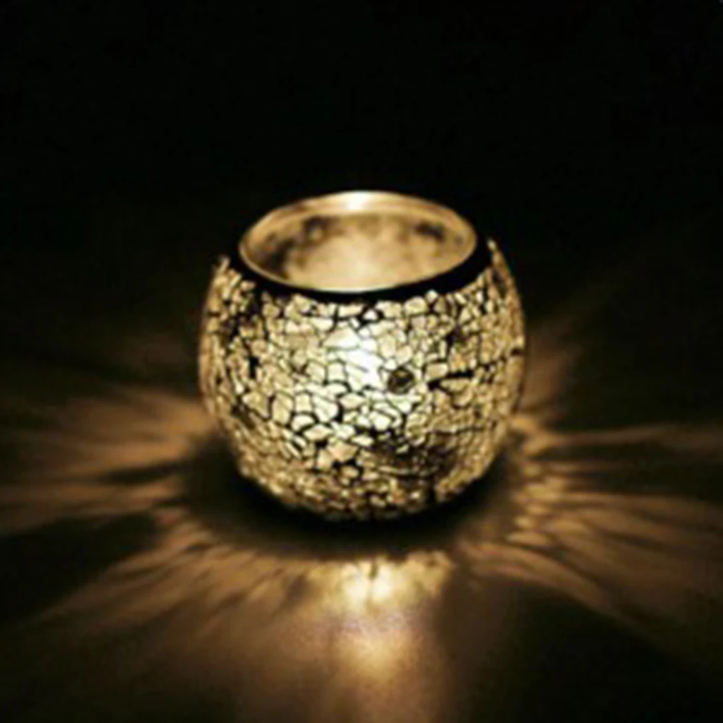 Handmade Mosaic Stained Glass Candle Holder Tea Light Succulent Planter Small Plant Flower Pot