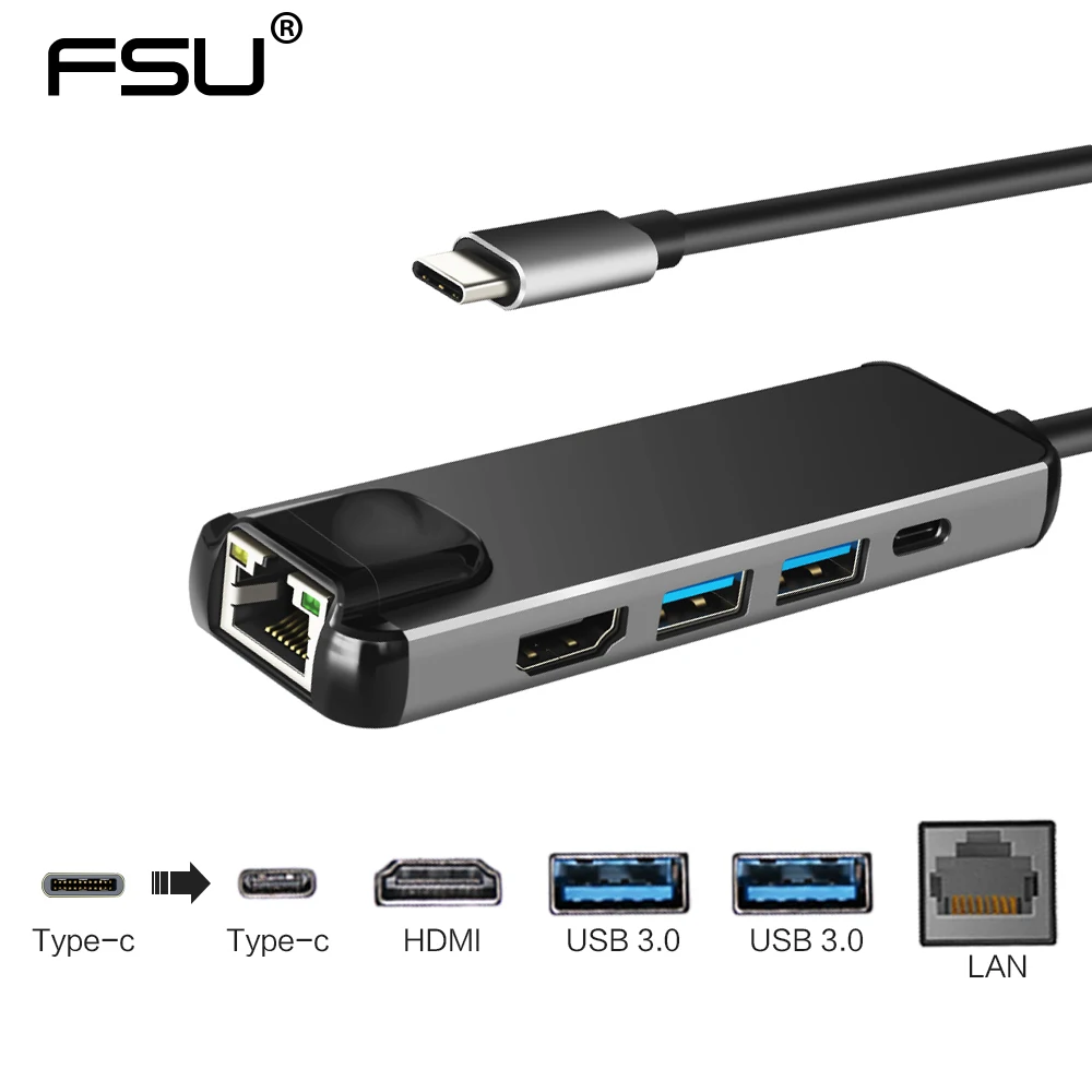 Thunderbolt 3 USB c Hub Adapter type c to HDMI 4K 1080P TYPE C To USB