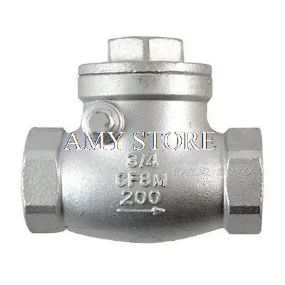 

New 3/4" Female BSPP 304 Stainless Steel Swing Check Valve WOG 200 PSI PN16 SS304 SUS304