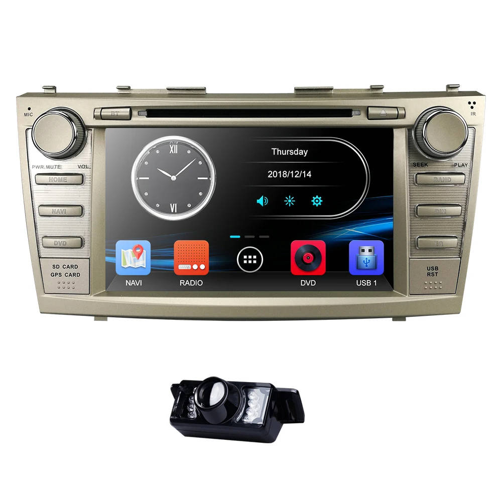 Best 7Inch 2 din HD Touch screen Car DVD player for Toyota CAMRY 2007-2011 AURION 2006-2011 Bluetooth SWC USB Mirror link Free Camera 4