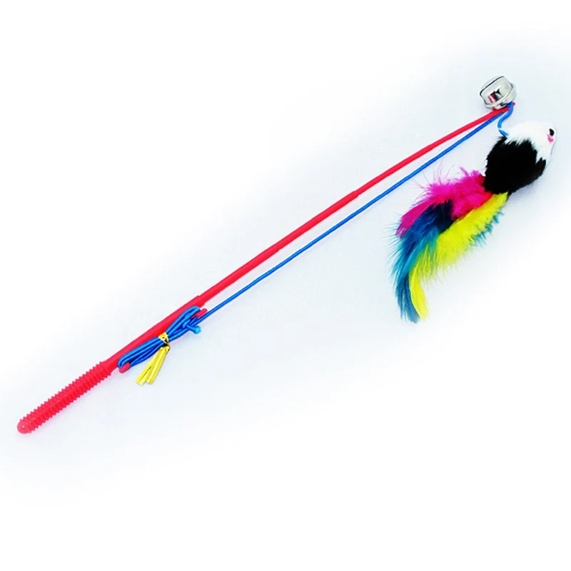 

Teaser Play Wand Tickle Stick With Dangle Mice and Small Bell, False Mouse Funny Cats Stick Cat Pet Dog Play Toys Products