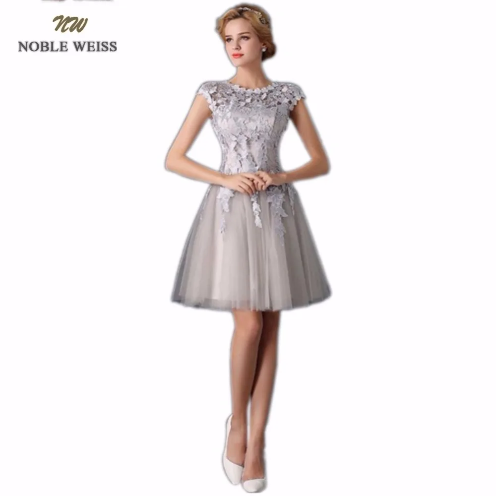 NOBLE WEISS/мини кружевное платье для выпускного вечера, модные вечерние платья с круглым вырезом и рукавами-крылышками