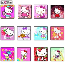 Рамка Мультяшные животные DIY Набор для рисования по номерам детское изображение краска по номерам ручная краска ed уникальный подарок для детей Искусство 20x20 см