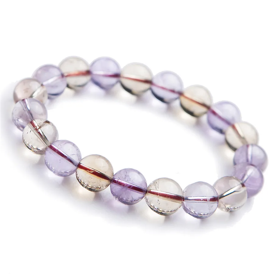

Genuine Natural Quartz Crystal Beads Bracelet Women Femme Charm Stretch Bracelet Free Shipping
